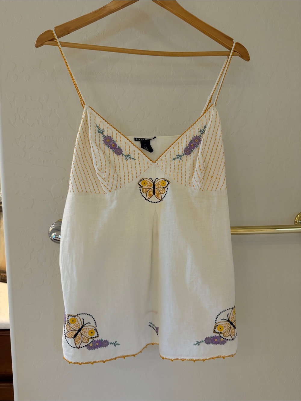 Embroidered Butterfly Tank Top